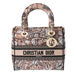 CHRISTIAN DIOR LADY LITE Pink Canvas Handbag